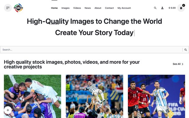 Scrolling preview of the Images Image homepage