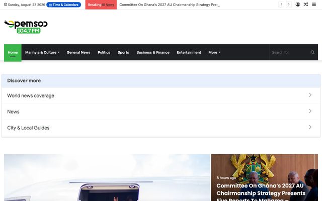 Scrolling preview of the Opemsuo Online homepage